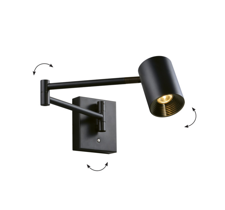 Настінне бра LED Adjustable Melina Black1